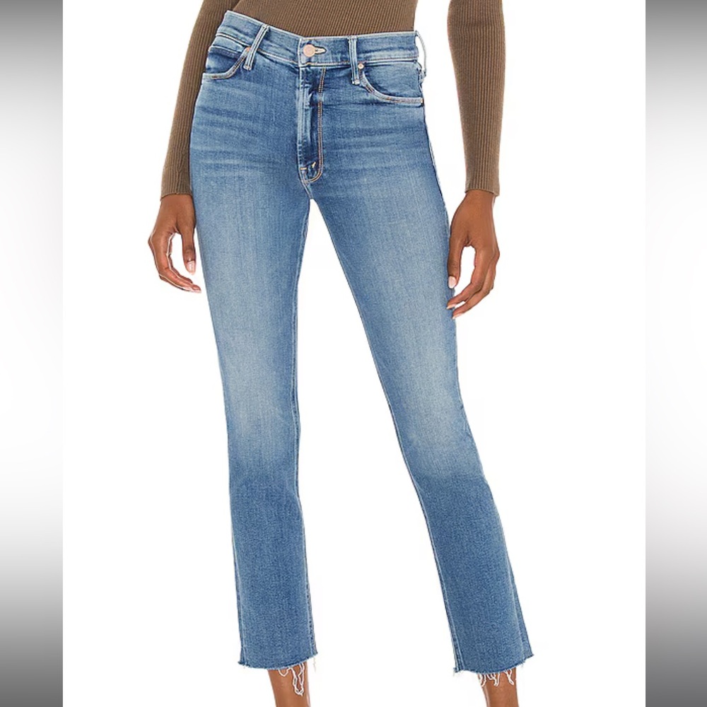 Mother Mid Rise Dazzler Ankle Fray Jeans in Riding The Cliffside